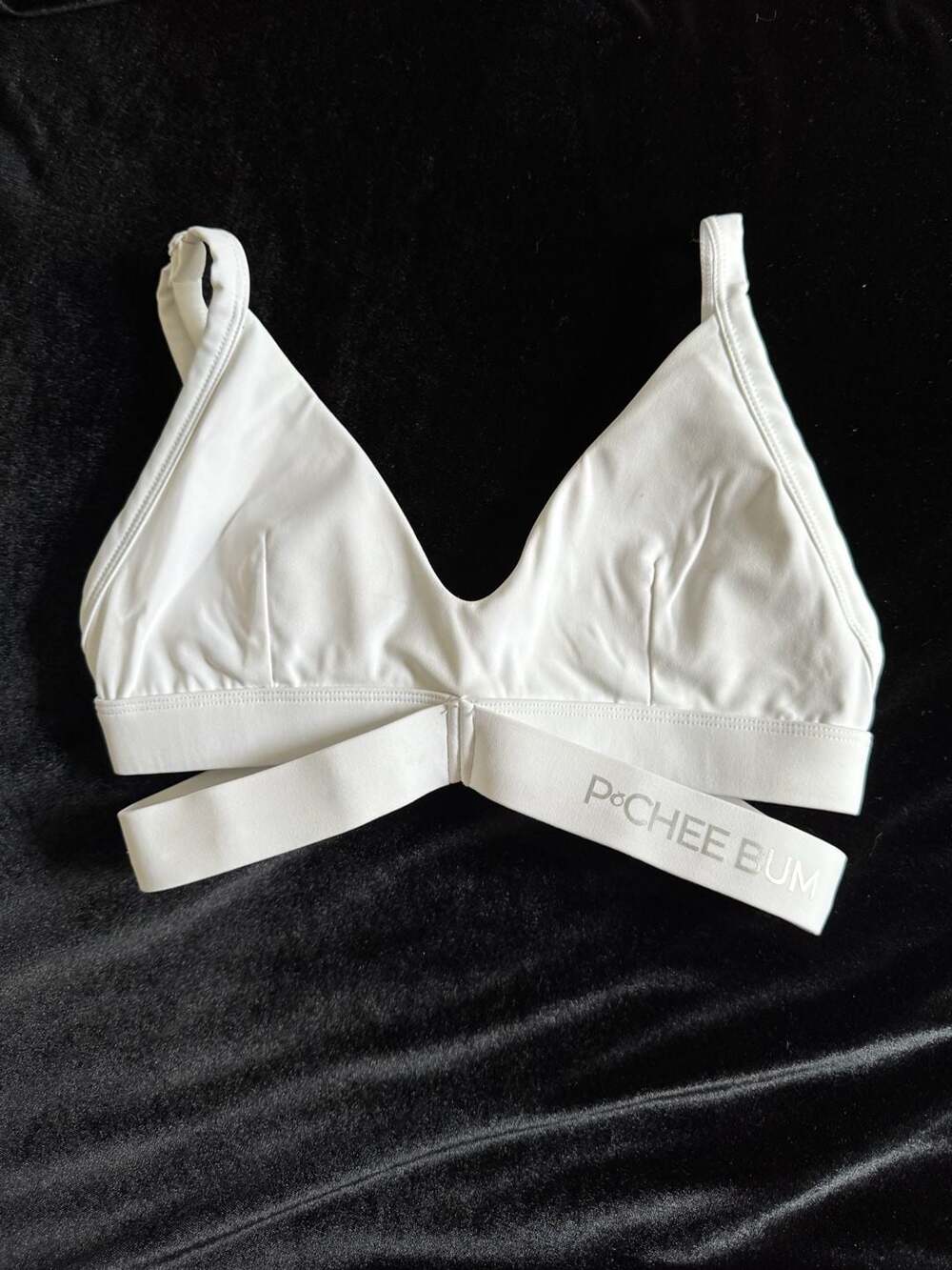Pochee Bum Women's V-Neck Logo Band Bralette